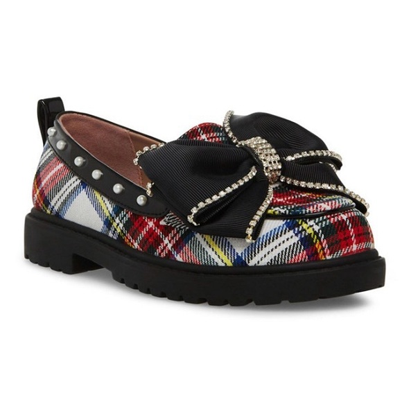 Betsey Johnson Girls BK-Vince Slip On Loafers, Plaid, NIB NEW - Picture 2 of 8